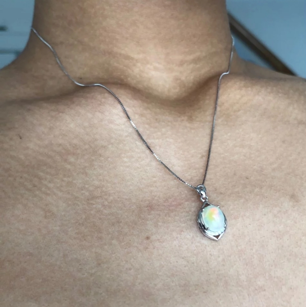 HOST PICK!Sterling Natural Australian Opal Pendant - Picture 8 of 8